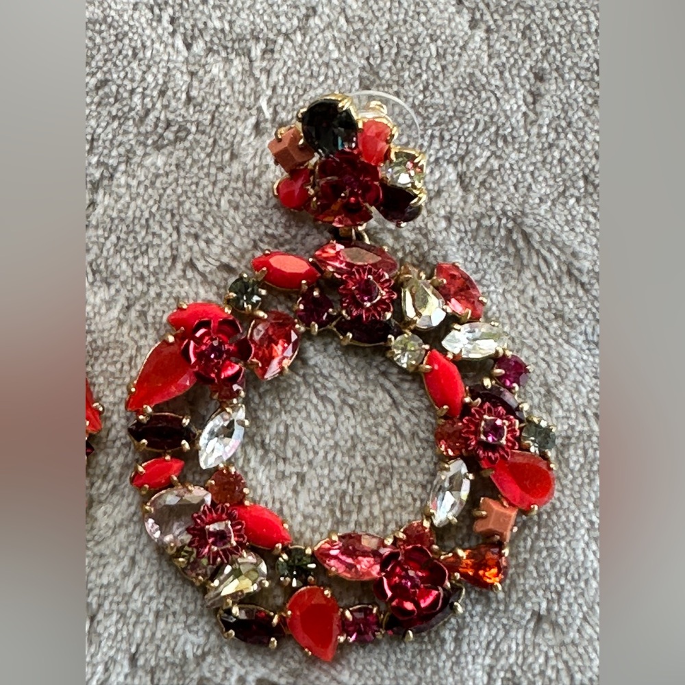 J. Crew Crystal Hoop Earrings - Picture 5 of 5